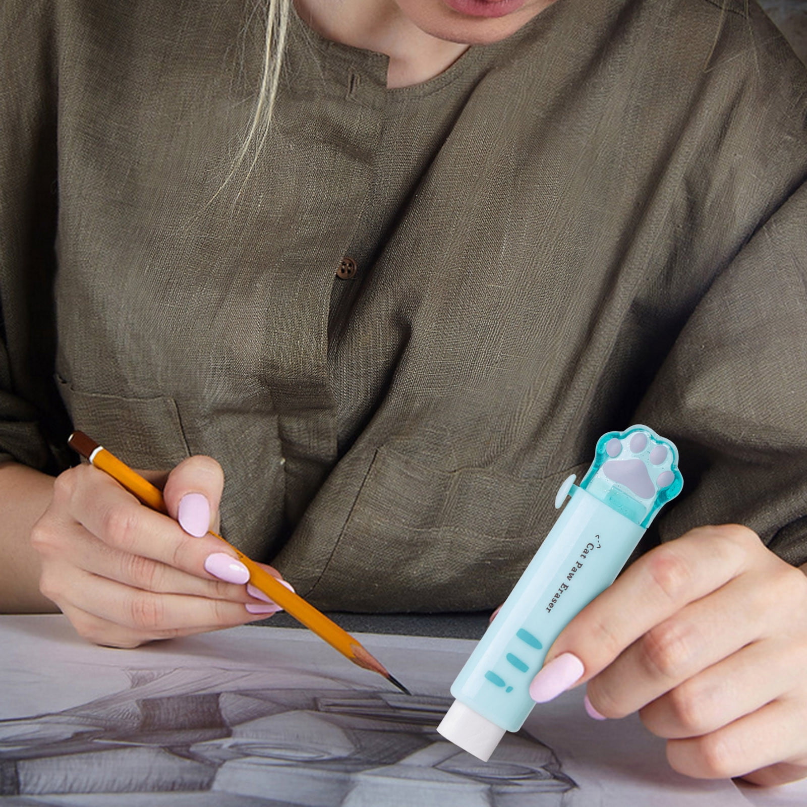 Erasers for Pencils 2 Pack, Cute Pencil Erasers for Office, Erasers for Drawing Sketching Blue โ image 6