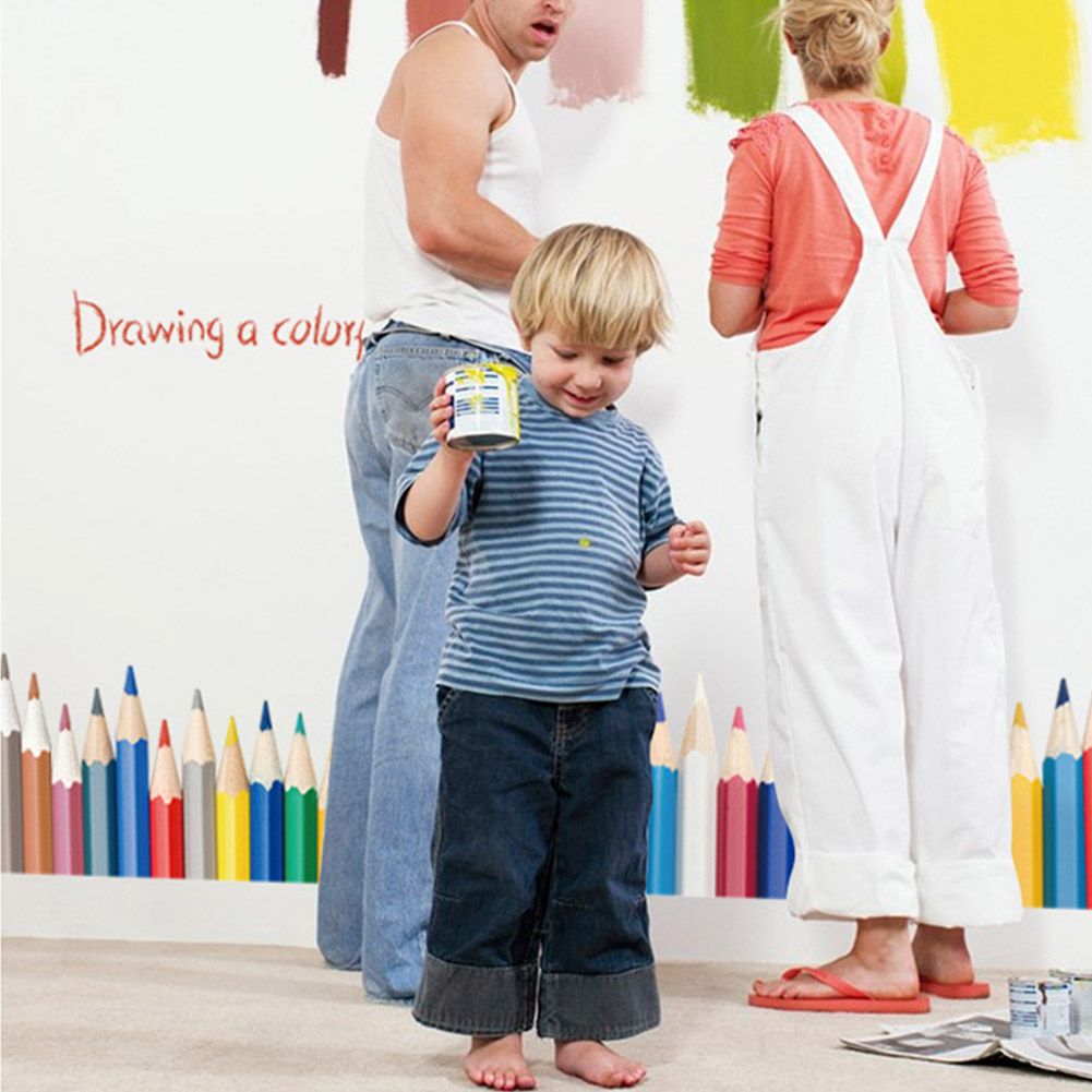 3D Stereo Colorful Pencil Wall Floor Stickers for Home Backdrop Business Decoration — image 2
