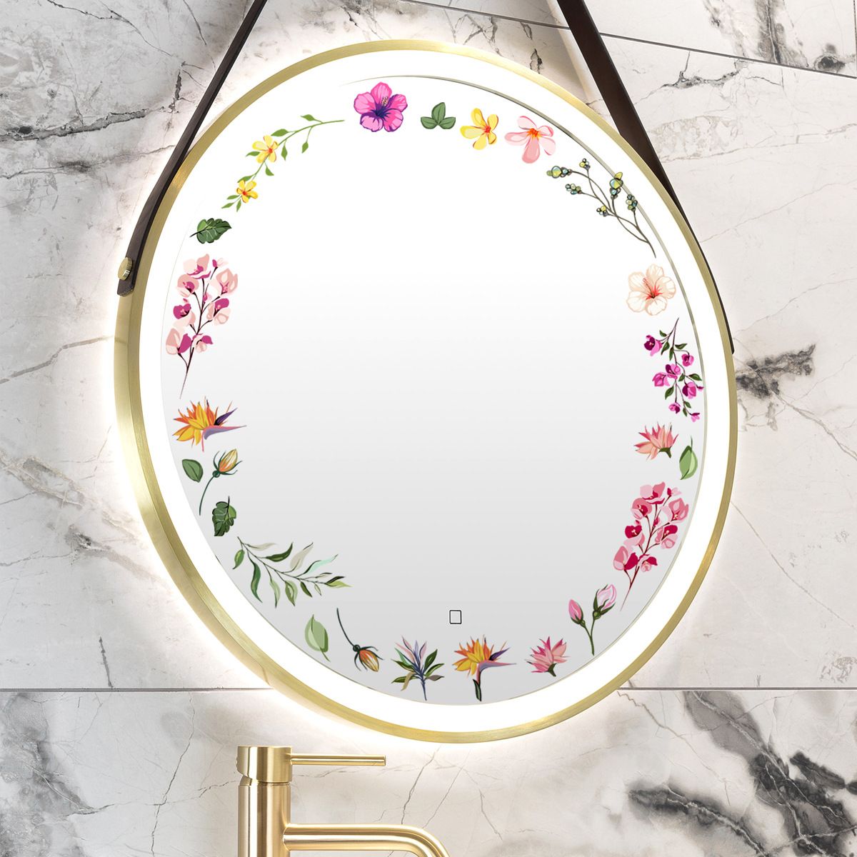 Floral Mirror Decals Flower Wall Stickers Peel and Stick Room Graphics Aesthetic Bathroom and Bedroom Decor for Girls — image 2