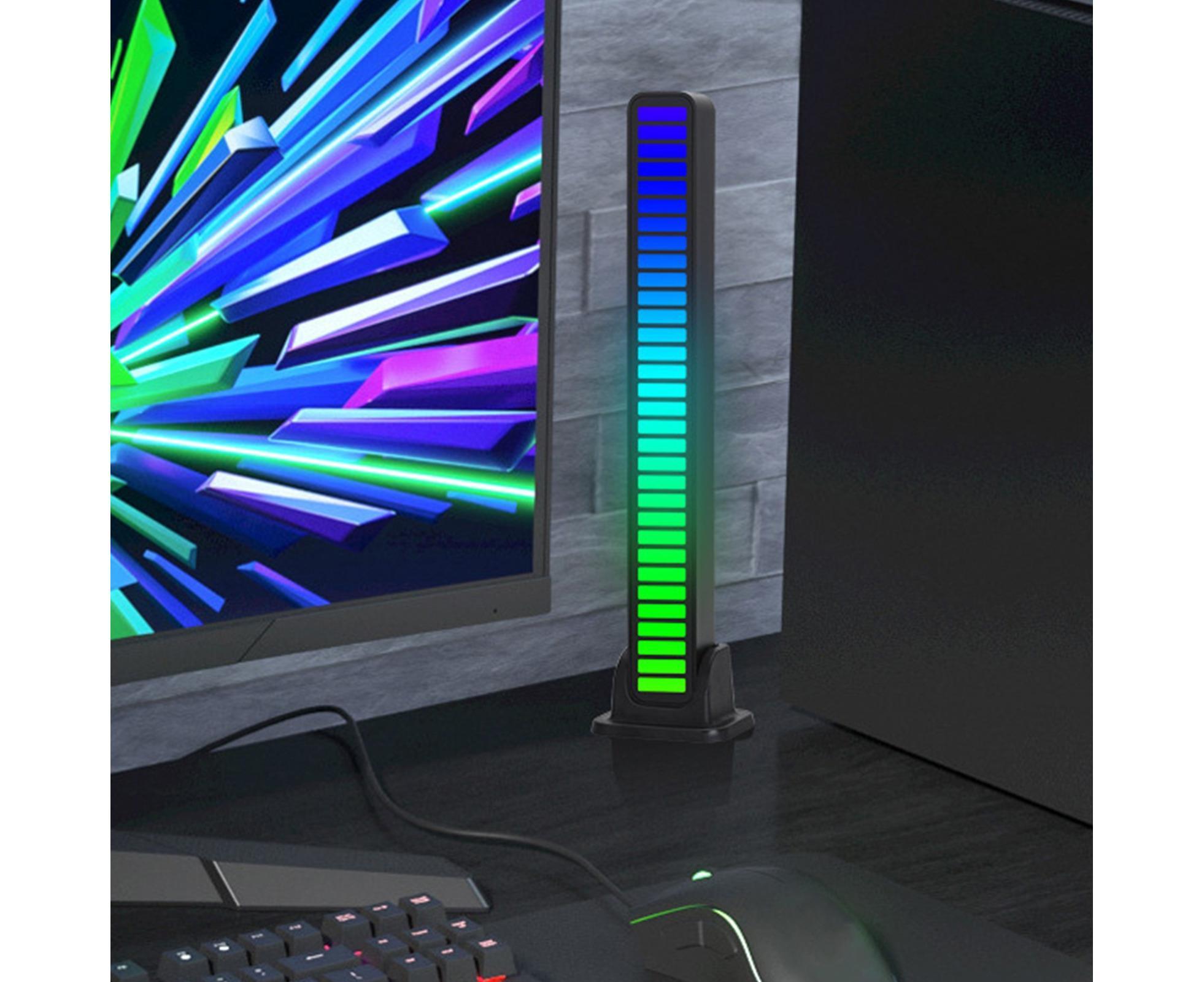 Car LED Light Built-in Microphone Multiple Light Modes Acrylic Wireless Car Ambient LED Light for Home - Black โ image 3
