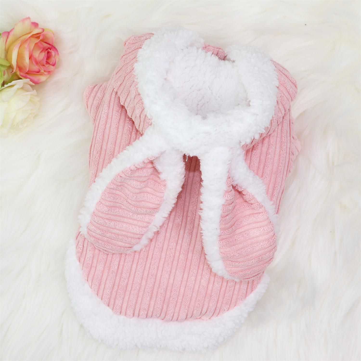 Pet Coat Rabbit Ear Cotton Qichong Small Dog Darling Rabbit Pink L โ image 5