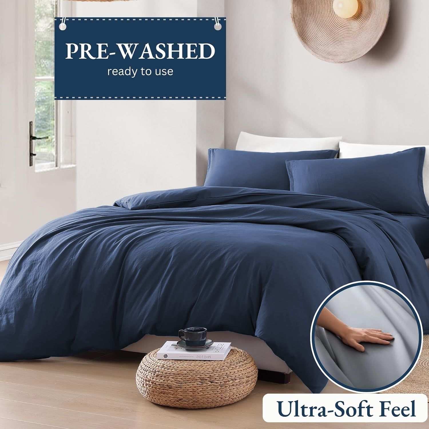 Hotel Soft Microfiber Duvet Cover Set-2000TC Quilt Cover Set & Pillowcases -1 Donna Cover Zipper Closure & 1 x Pillowcases-Breathable Bedding - Wrinkle, Fade — image 3