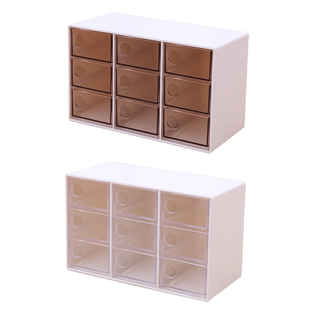 Mini 9 Grid Drawer Desk Storage Box Plastic Storage Organizer for Home Office — image 3