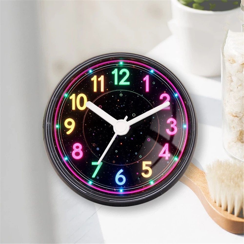 2 pack Waterproof Bathroom Shower Clock with Large Suction Cup - Silent, Water Proof, Battery Operated Wall Clock for Toilet, Kitchen, Bedroom (Black,Battery — image 2