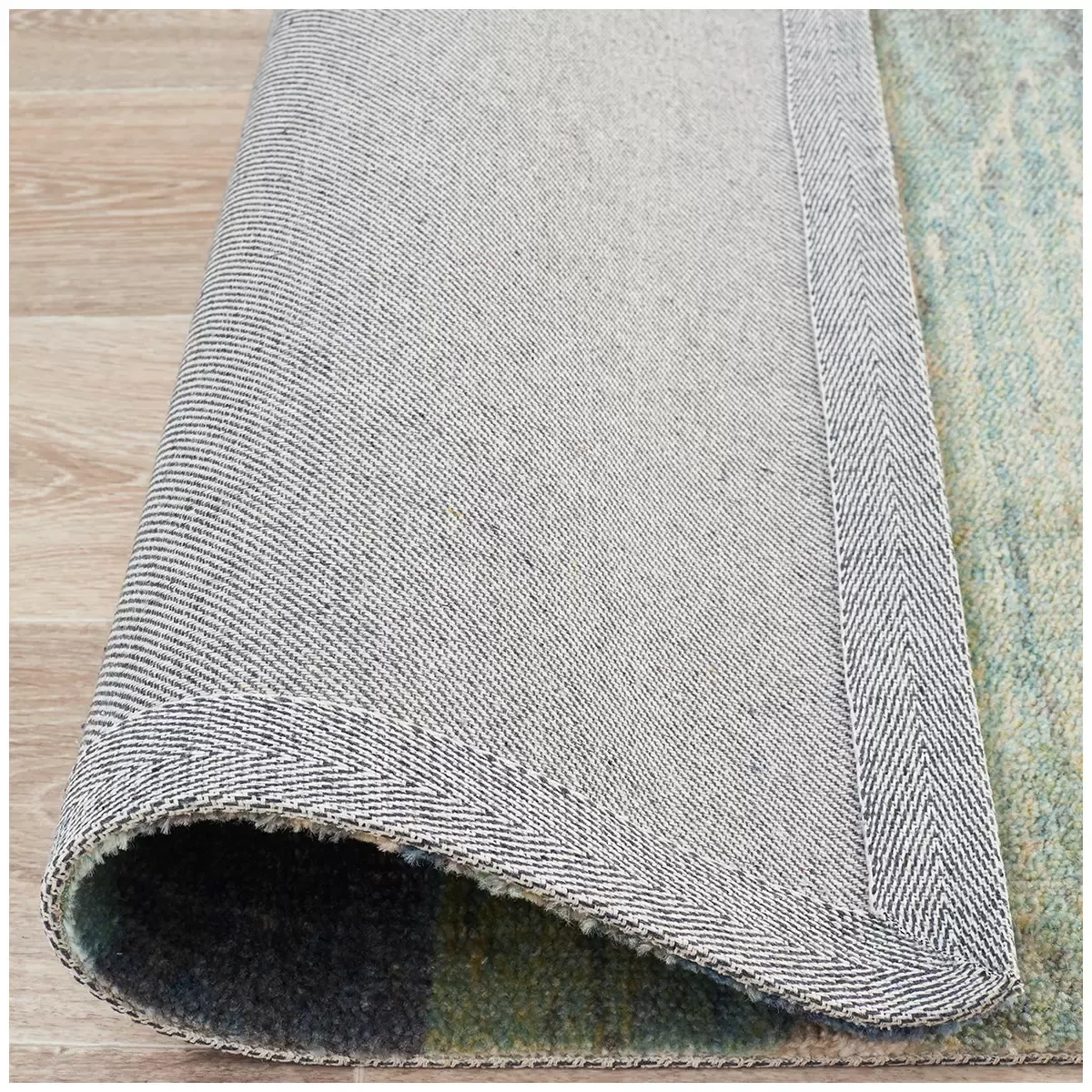 City Blue Rug 280 x 190cm - Contemporary Design with Hand-Carved Short Pile — image 6