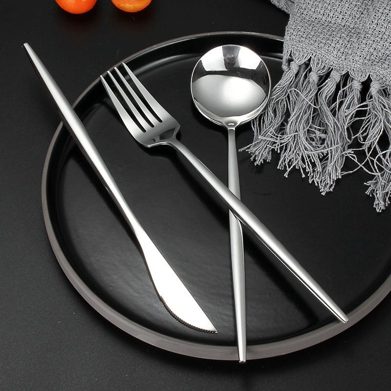Cutlery Set 4 Pcs Silverware Set Stainless Steel Dinnerware Set Cutlery Set Knife Fork Spoon Tableware Set