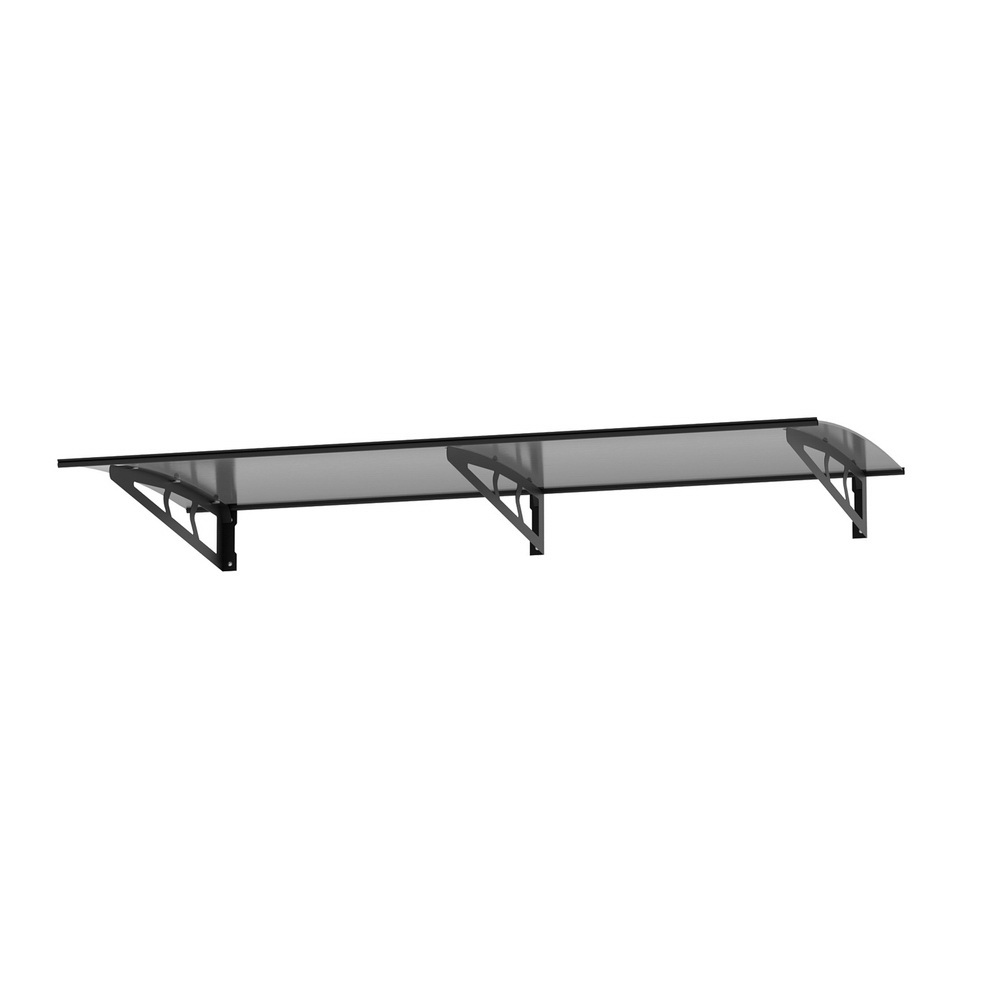 Instahut Window Door Awning Canopy 1mx2m Grey Solid Sheet Metal Frame โ image 3