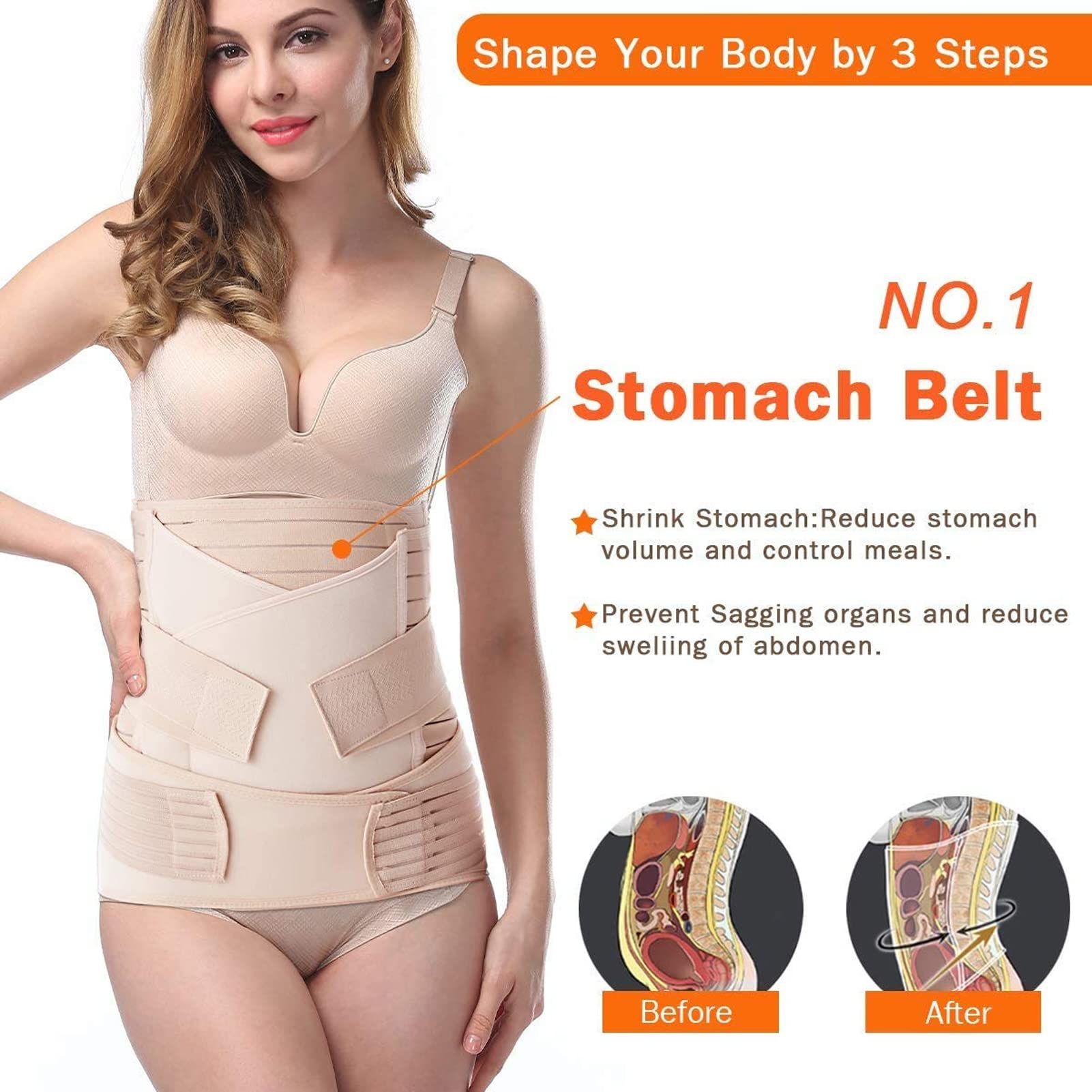 Postpartum Belly Band, Postpartum Girdle 3 in 1 C Section Belly Band Postpartum Girdle Support Recovery Belt — image 3