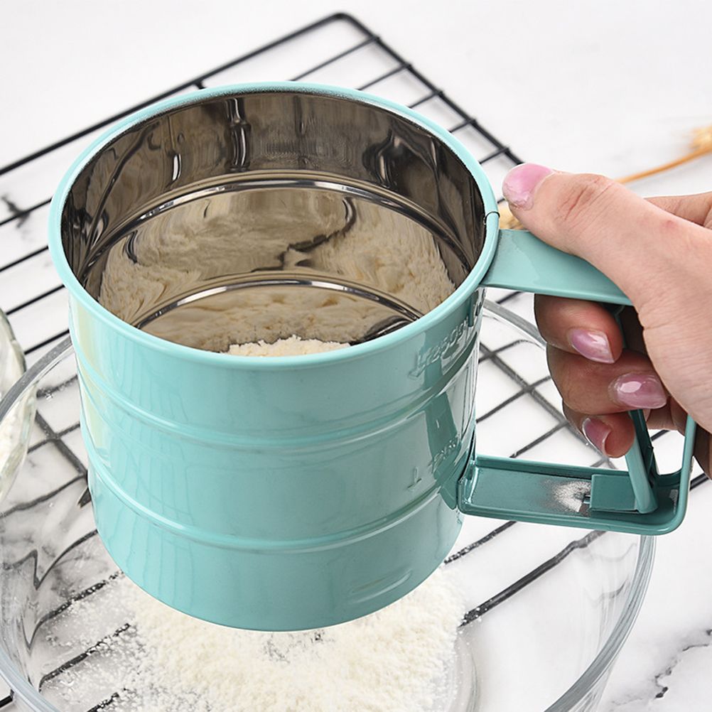 Handheld Flour Sieve Kitchen Semiautomatic Flour Sieve Cup Baking Tool โ image 2