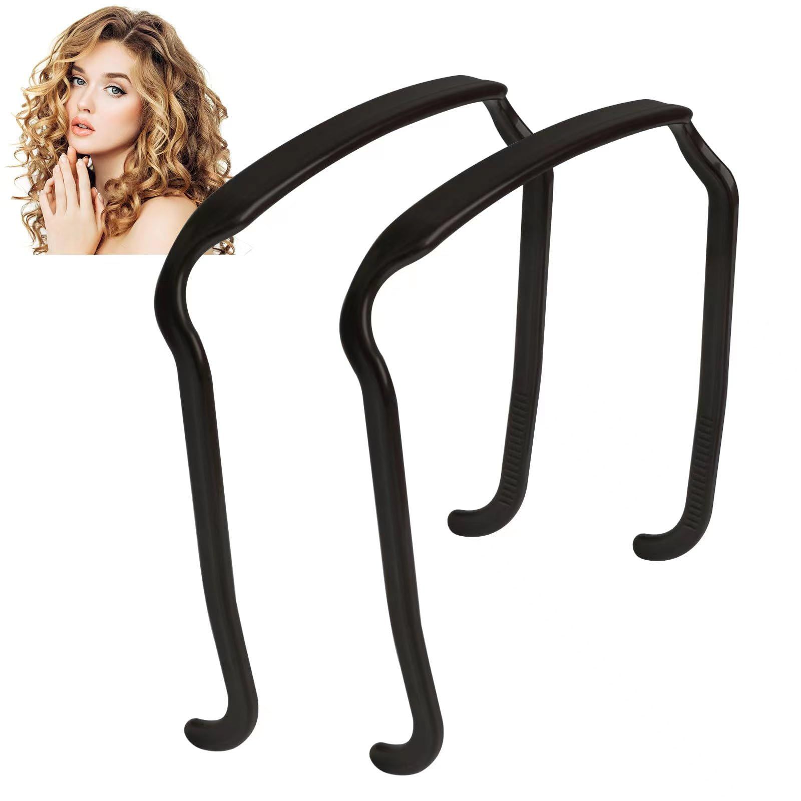 2 PCS Curly Thick Hair Headband by:The Headband - Medium Glasses Headbands - Sunglasses Headband ( Black)