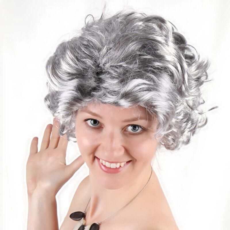 Grandmother Wig Grey Silver Curls Grandma Granny Old Lady Woman Costume Party — image 3