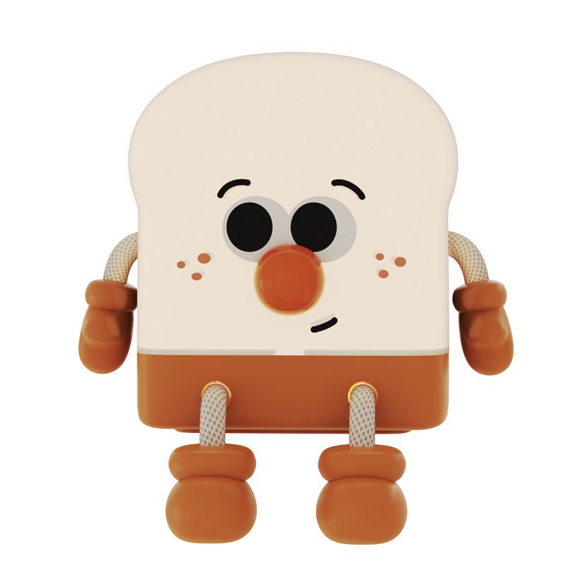 Rechargeable Cute Toast Bread Night Light Dimmable Table Lamp Phone Stand with Timer for Bedroom Bedside, Nursery Light Cute
