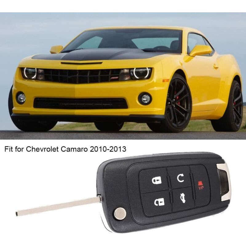Long Lasting Premium Button Car Key Fob Case Cover For Chevrolet Camaro 2010-2013, Replacement Part, Black Color — image 2