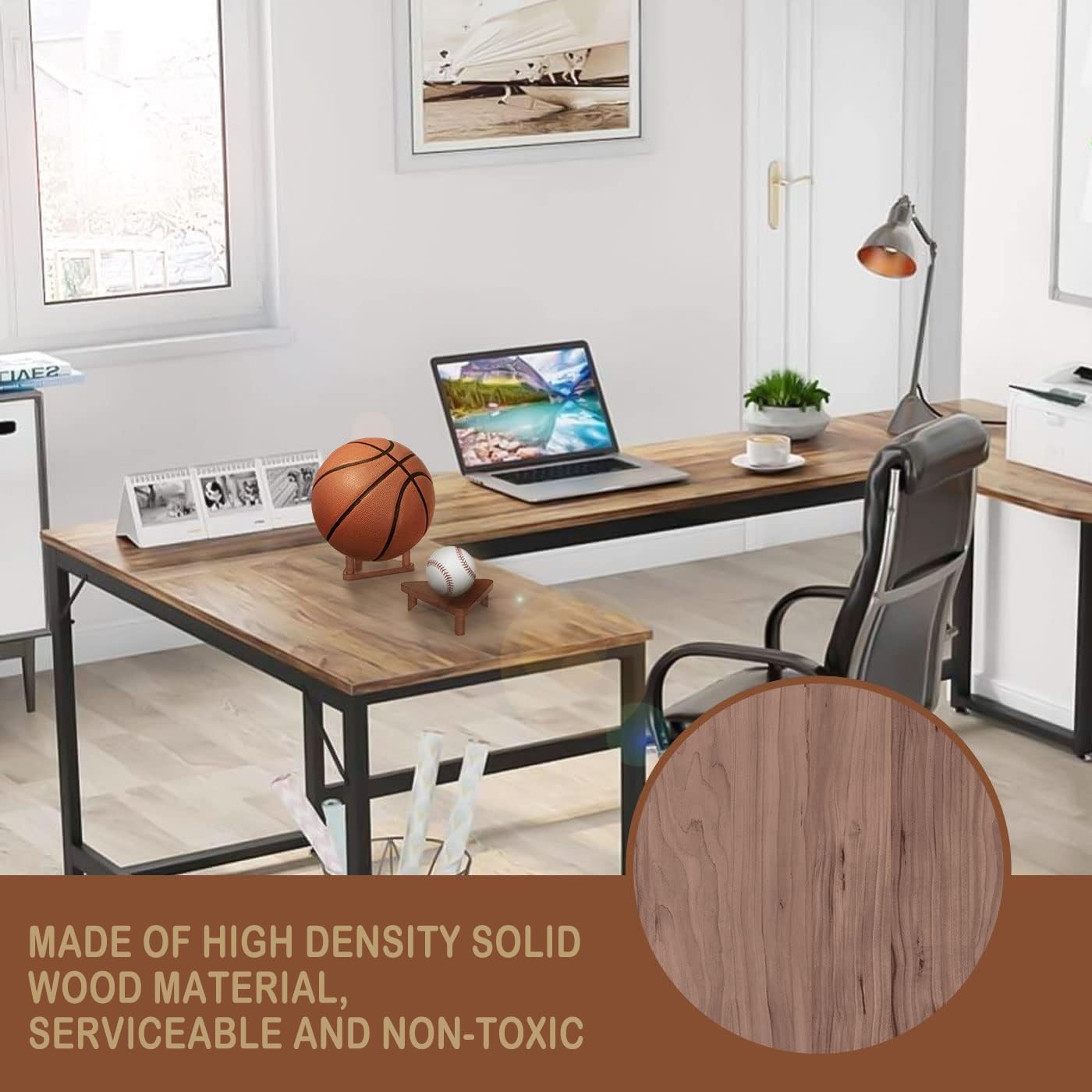 Ball Stand - Wooden Ball Display Stand - For Football, Basketball, Rugby, Volleyball, Sports Ball Storage Rack - Solid Wood Trophy Signature Souvenir Display โ image 5