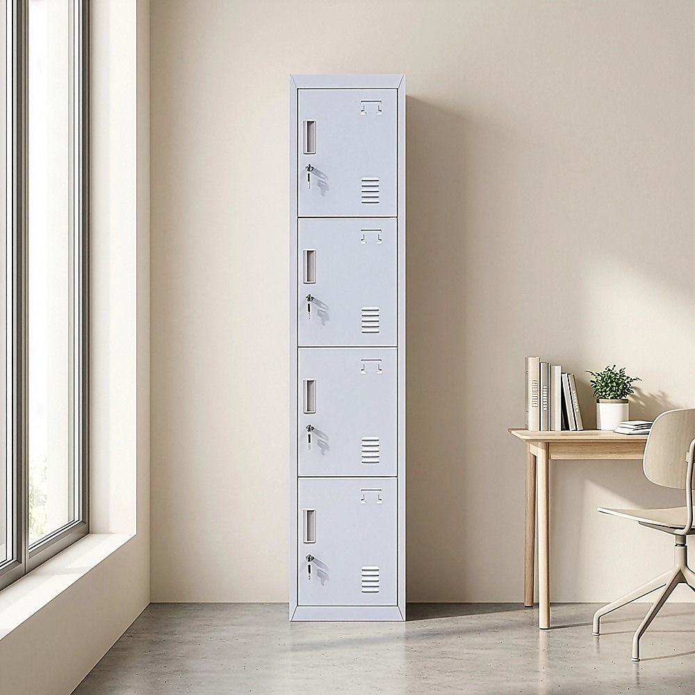 4-Door Vertical Locker for Office Gym Shed School Home Storage — image 2