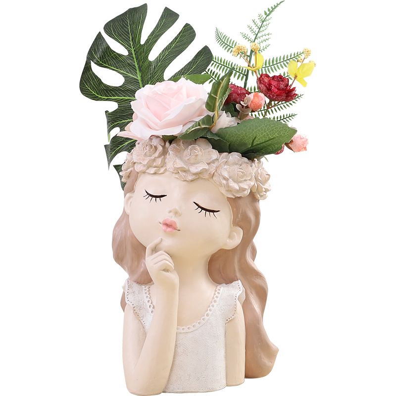 Head Planter Succulent Pots Face Flower Pot Cute Resin Cactus Planters with Drainage Creative Decorations, Gift โ image 2