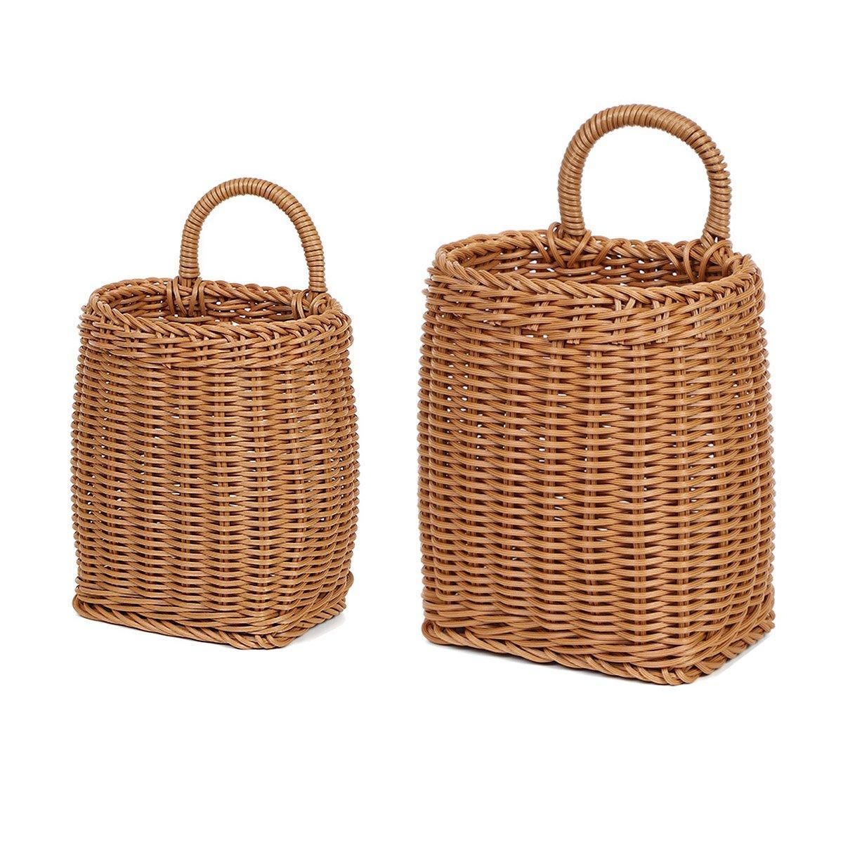 Vintage Wall Hanging Basket Kitchen Storage Basket Small Flower Basket Organizer - 12cm — image 3