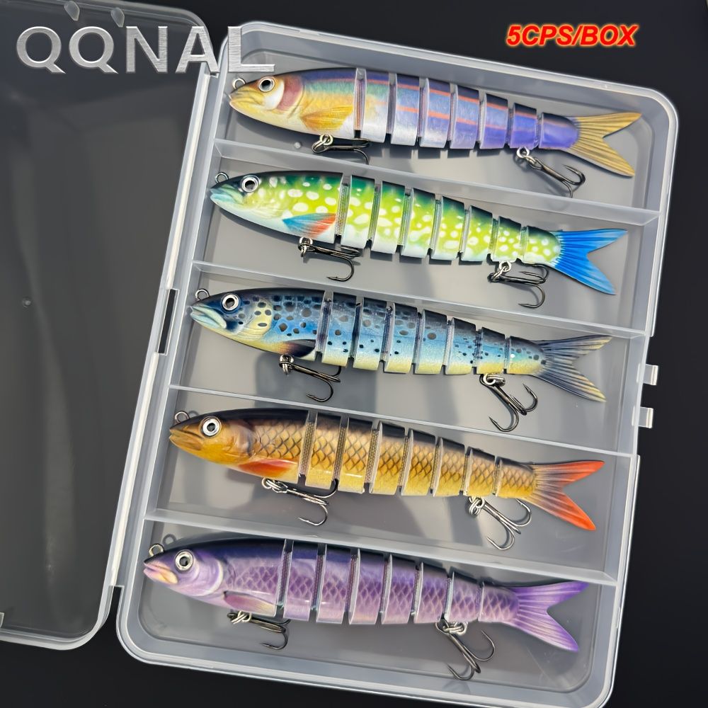 QQNAL5PCS Lure Beginner Set - 7-section sink bait suitable for both fresh and saltwater, stylish swimming style, long-distance casting without breaking the โ image 5