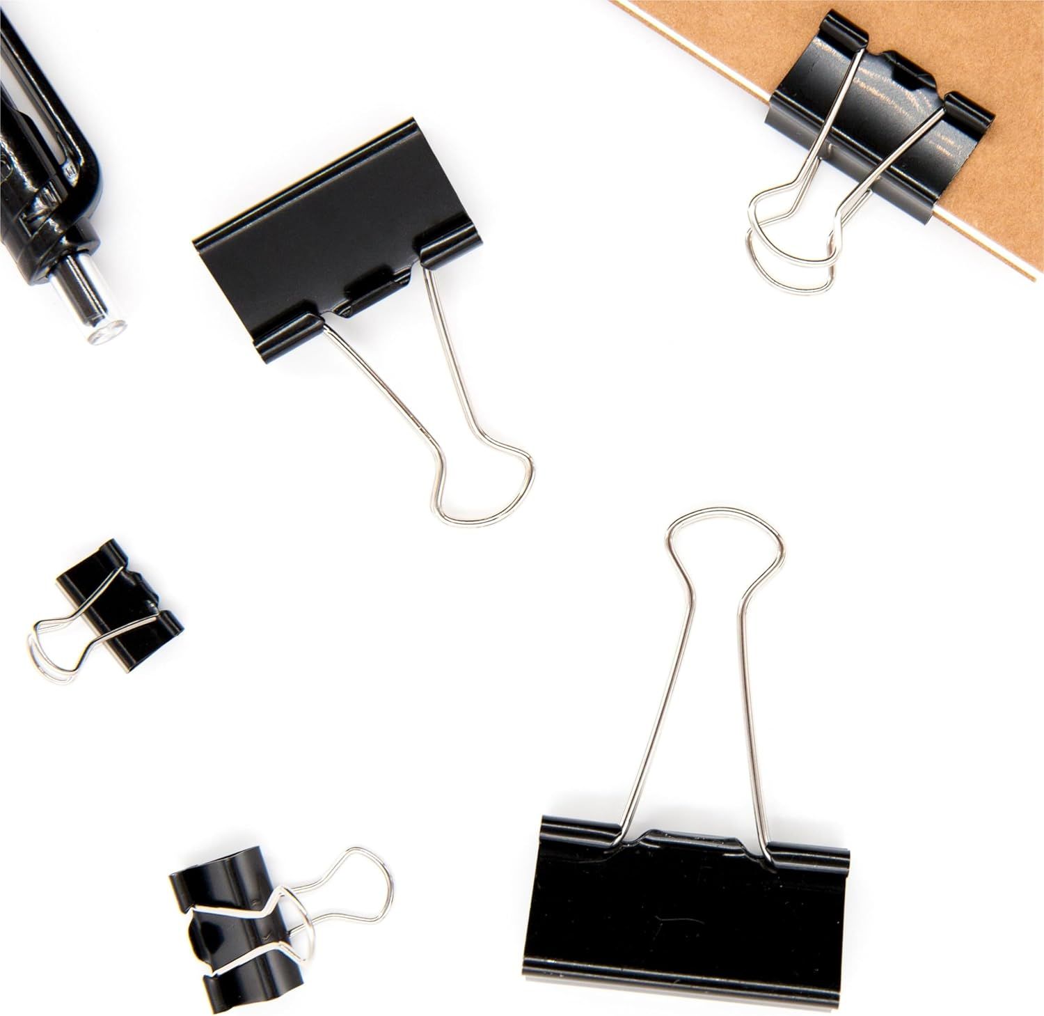 Binder Clips Paper Clamps Assorted Sizes 150 Count (Black), Large, Medium, Small, X Small and Micro, 5 Sizes in One Pack, Meet Your Different Using Needs — image 5