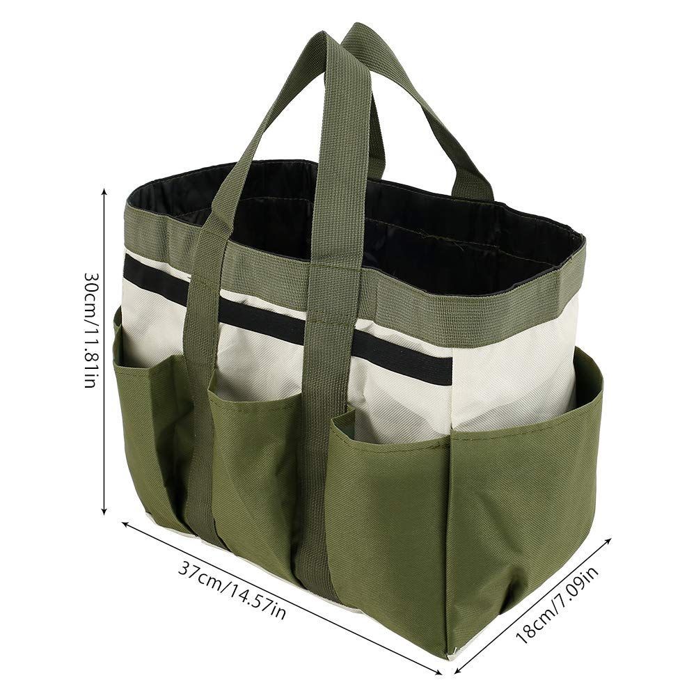 Garden Tool Bag Organizer, Tote Storage Bag with 8 Pocket, Heavy Duty Oxford Garden Tote Caddy, Gardening Tool Kit Holder for Indoor and Outdoor, Gifts for Men — image 2
