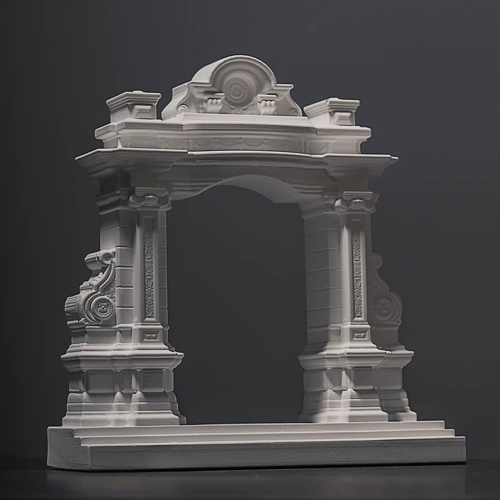 Miniature Roman Arch Model - Handcrafted Plaster Architectural Decor for Bookshelf, Desk & Home Display — image 2