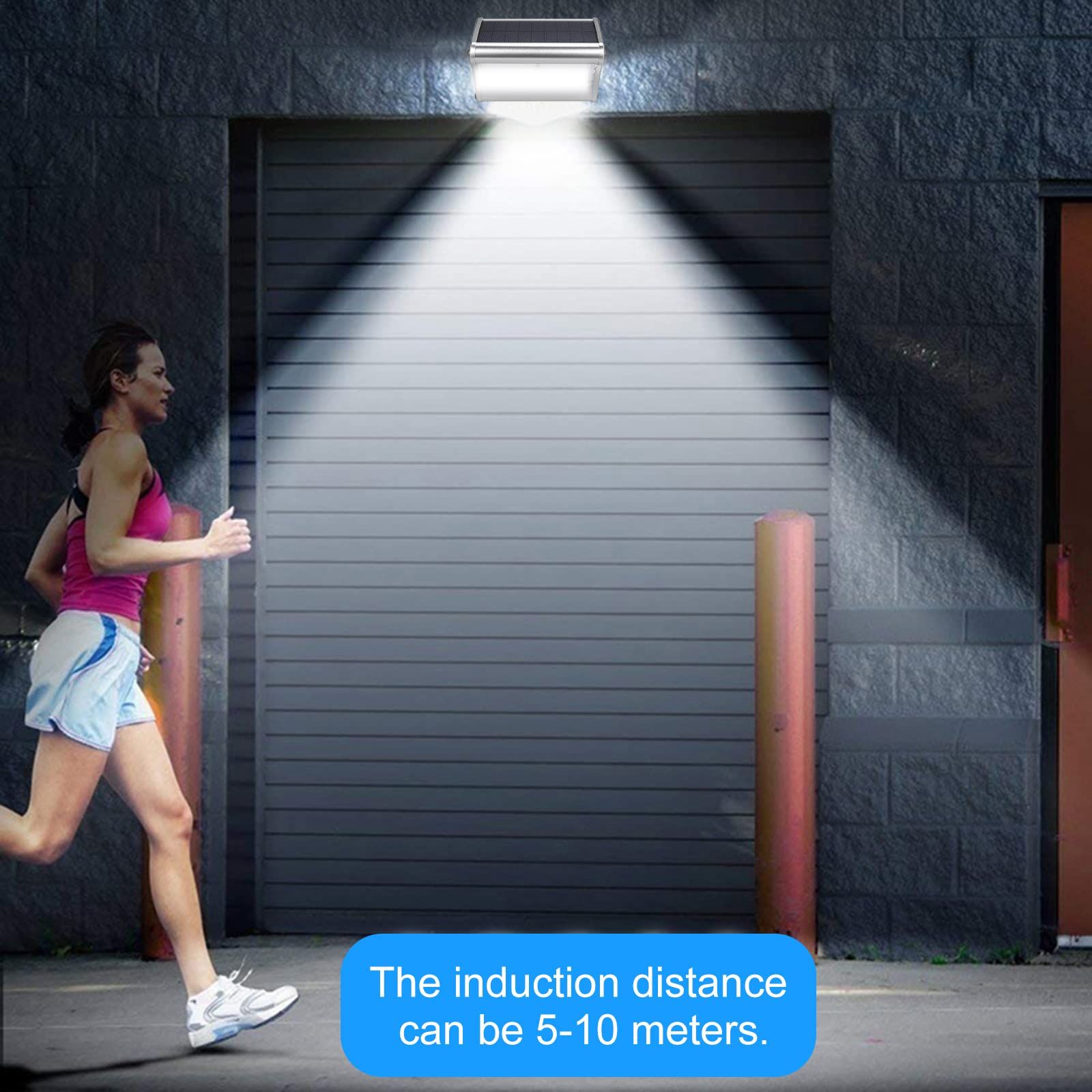 Solar Wall Lamp,Solar Wall Lamp Radar Motion Sensor Lights Outdoor Waterproof Garden Lamp Aluminum Alloy Shell for Doorway — image 4