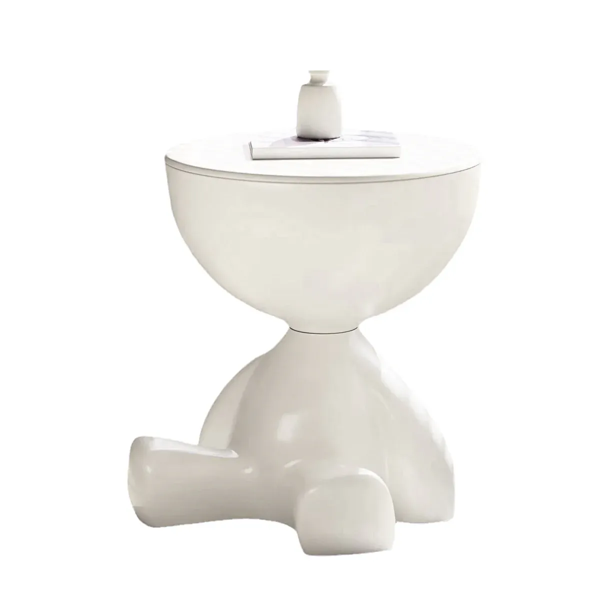 Plastic Bedside Table Sofa End Table Storage Rack Movable Coffee Table Mini Bear — image 2