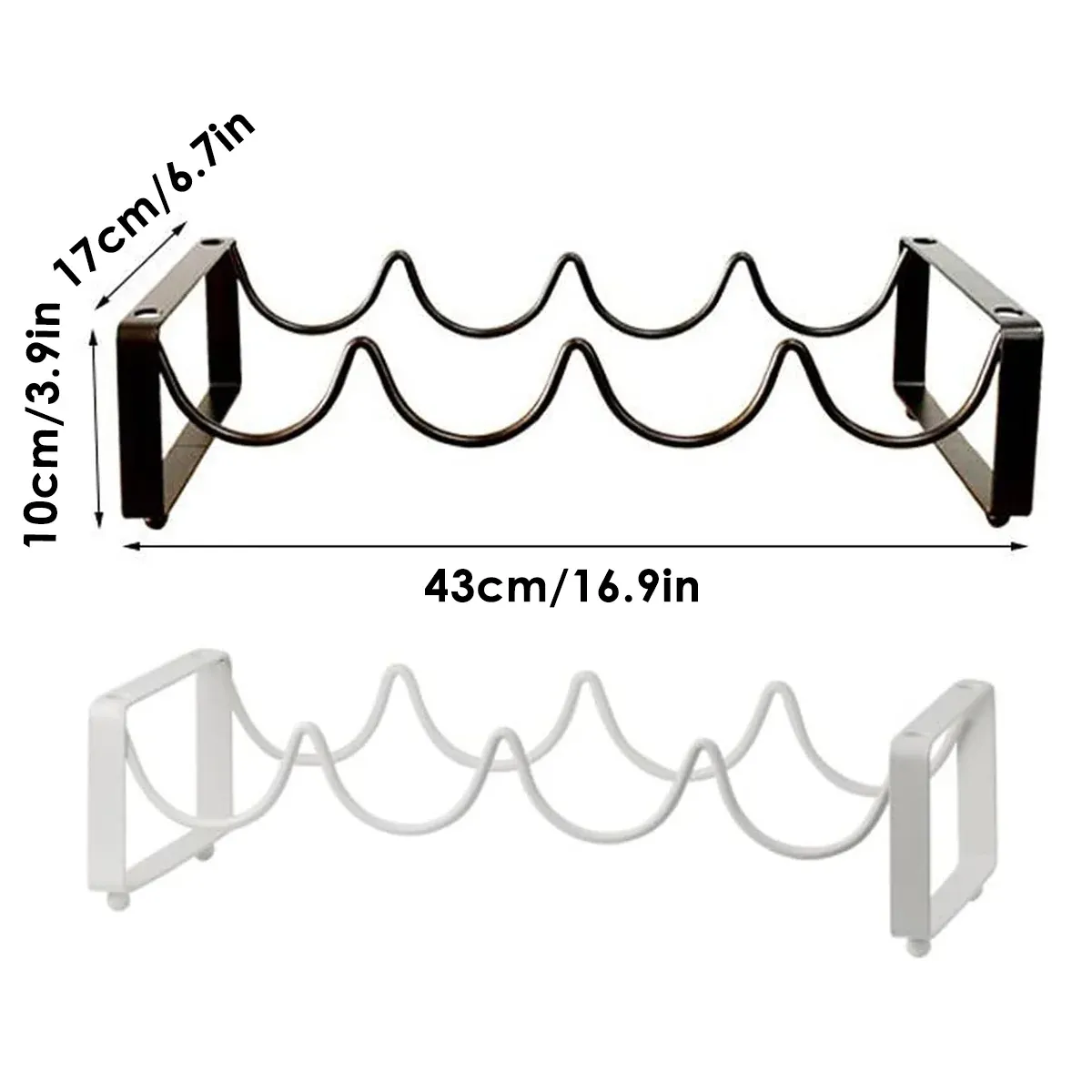 Iron Wine Rack Bottle Holder Metal Display Stand Tabletop Decorative Storage - White — image 4