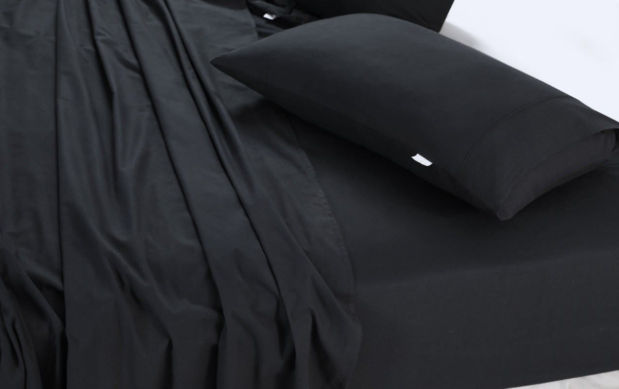 Elan Linen 100% Egyptian Cotton Vintage Washed 500TC Charcoal Single Bed Sheets Set โ image 4