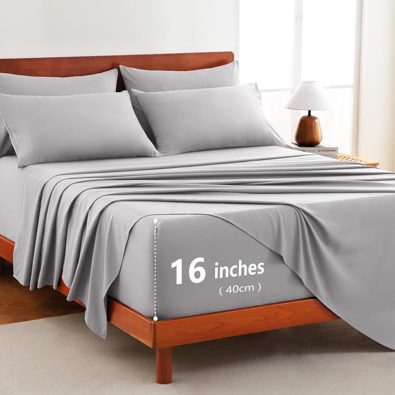 Hotel Soft Bed Sheet Set- Bedding Sheets & Pillowcases -Breathable Bedding - Wrinkle, Fade, Stain Resistant-Deep Pocket Flat Fitted Bed Sheet