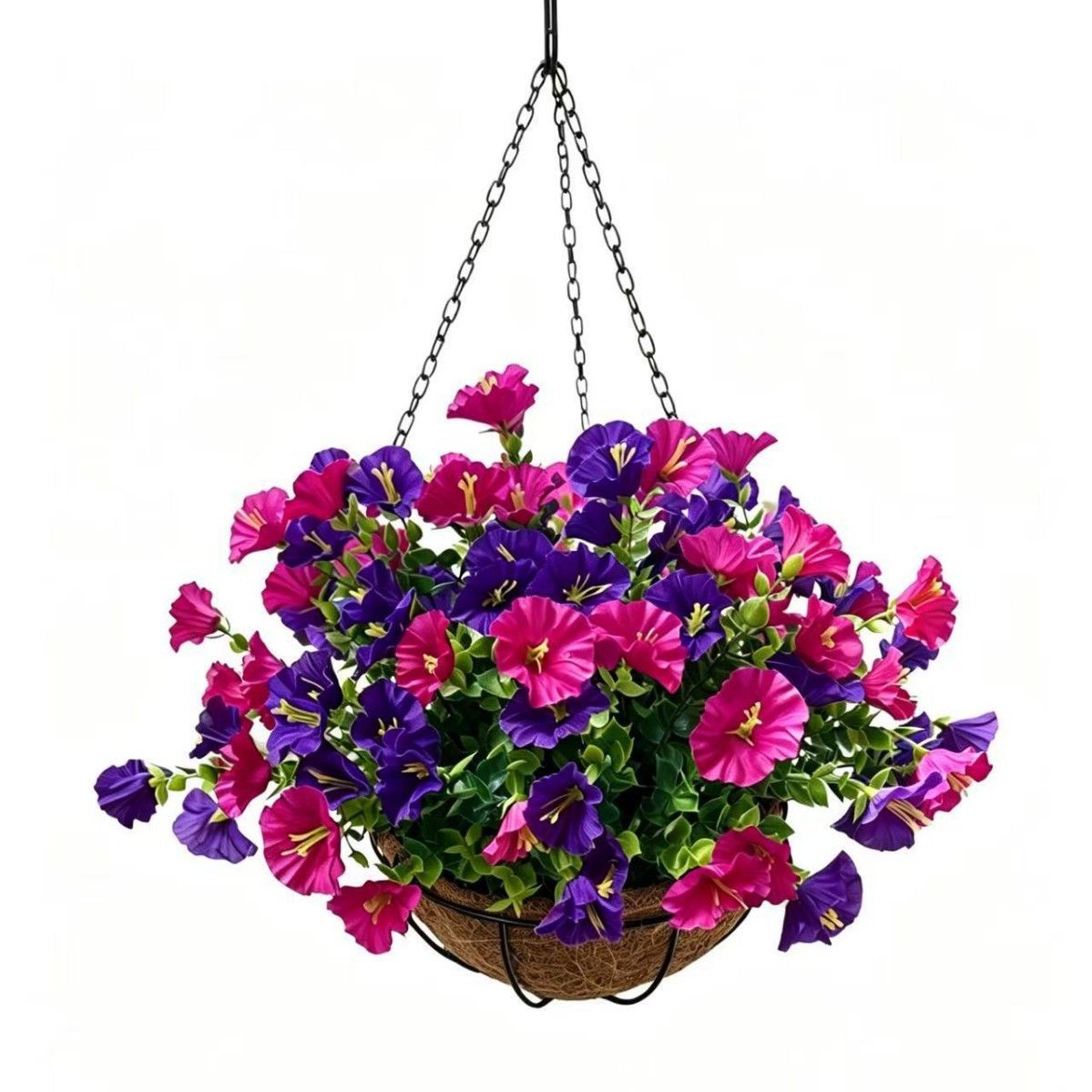 Artificial Petunia Hanging Flower Arrangement Red White Blue Flowers Outdoor - Multi-color - Size 1 — image 6