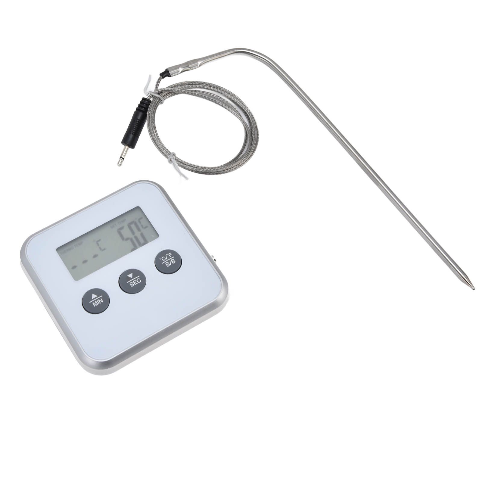 Meat Thermometer Smart 3 Buttons Digital LED Display Multifunctional Oven Thermometer with Probe for Cooking Baking BBQWhite — image 6