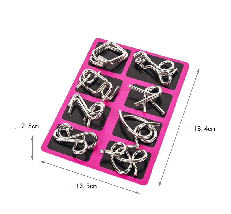 Brain Teaser Metal Puzzle, Pink โ image 2