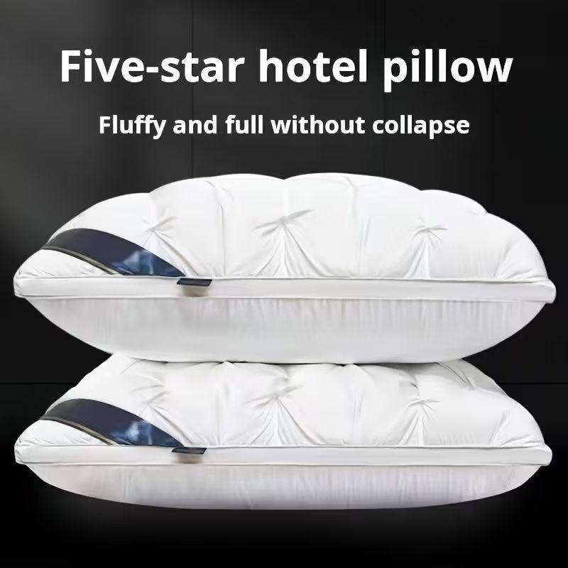 Luxury Pillow Quilted Pillow High-Quality Pillow Comfortable Pillow Bedding - Gray - Size 600g low pillow β image 4