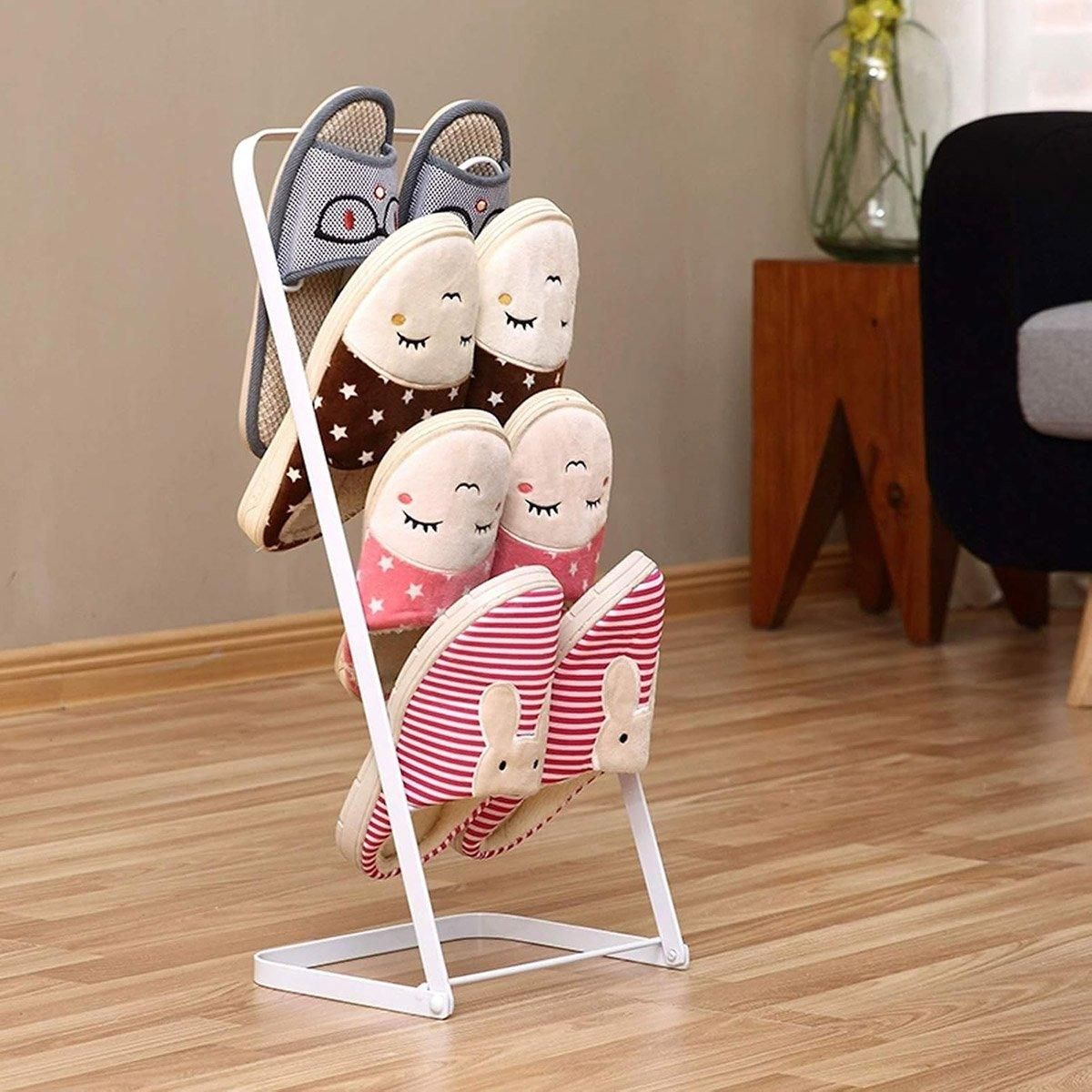 Simple Multi Layer Slipper Storage Rack Organizer for Home Closet Shoe Organizer - White — image 5