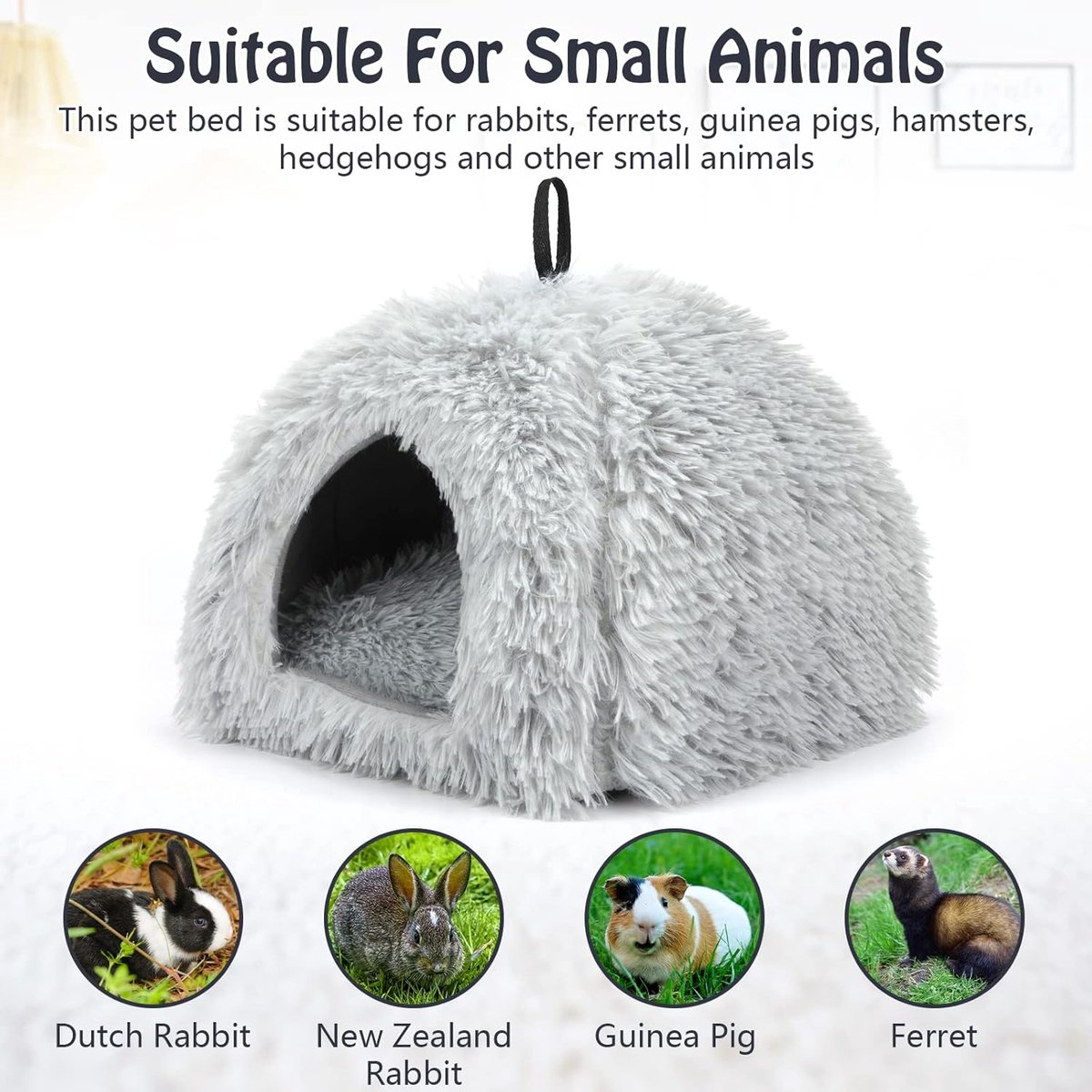 Cat Basket - Rabbit House - Cat House - Plush - Warmth - 40x40x37 CM - Rodent - Cat Bed - Kitten Basket - Animal House - Cat Cushion - Cat Den - Cat Houses — image 5