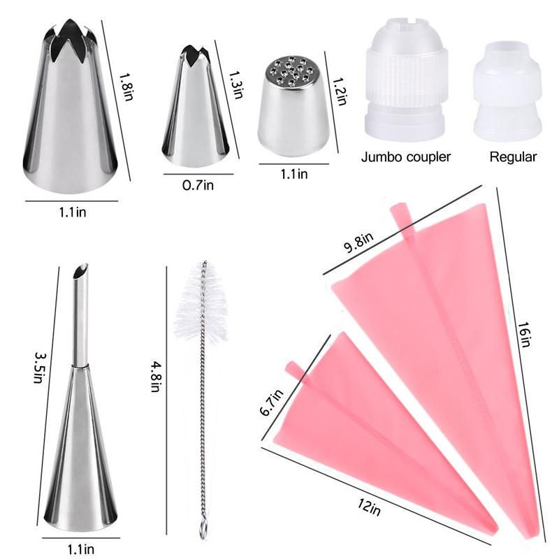 27pcs Pink Tulle Set Liquor Tips Bag Connector, Cake Tool โ image 2