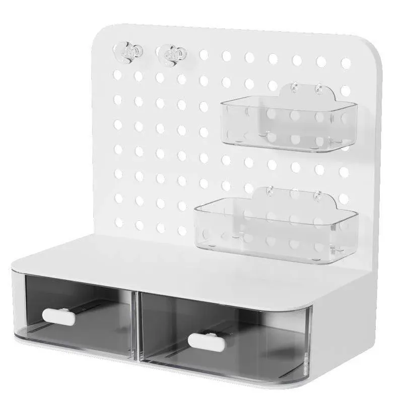 Desktop Storage Box Drawer Organizer Hole Plate Shelf Sub Storage Solution โ image 2