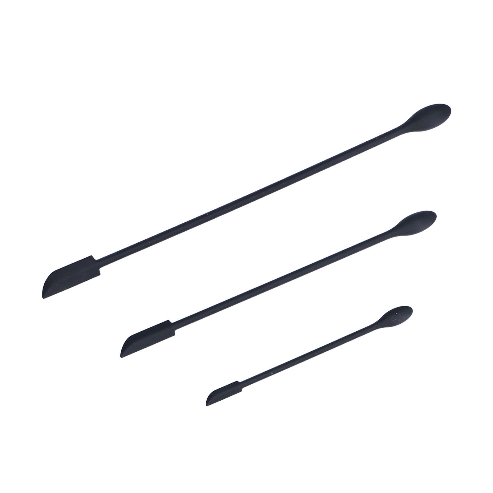 3pcs Spatula Food Grade Silicone Double Head Fruit Jam Cream Makeup Spatula for KitchenBlack — image 2