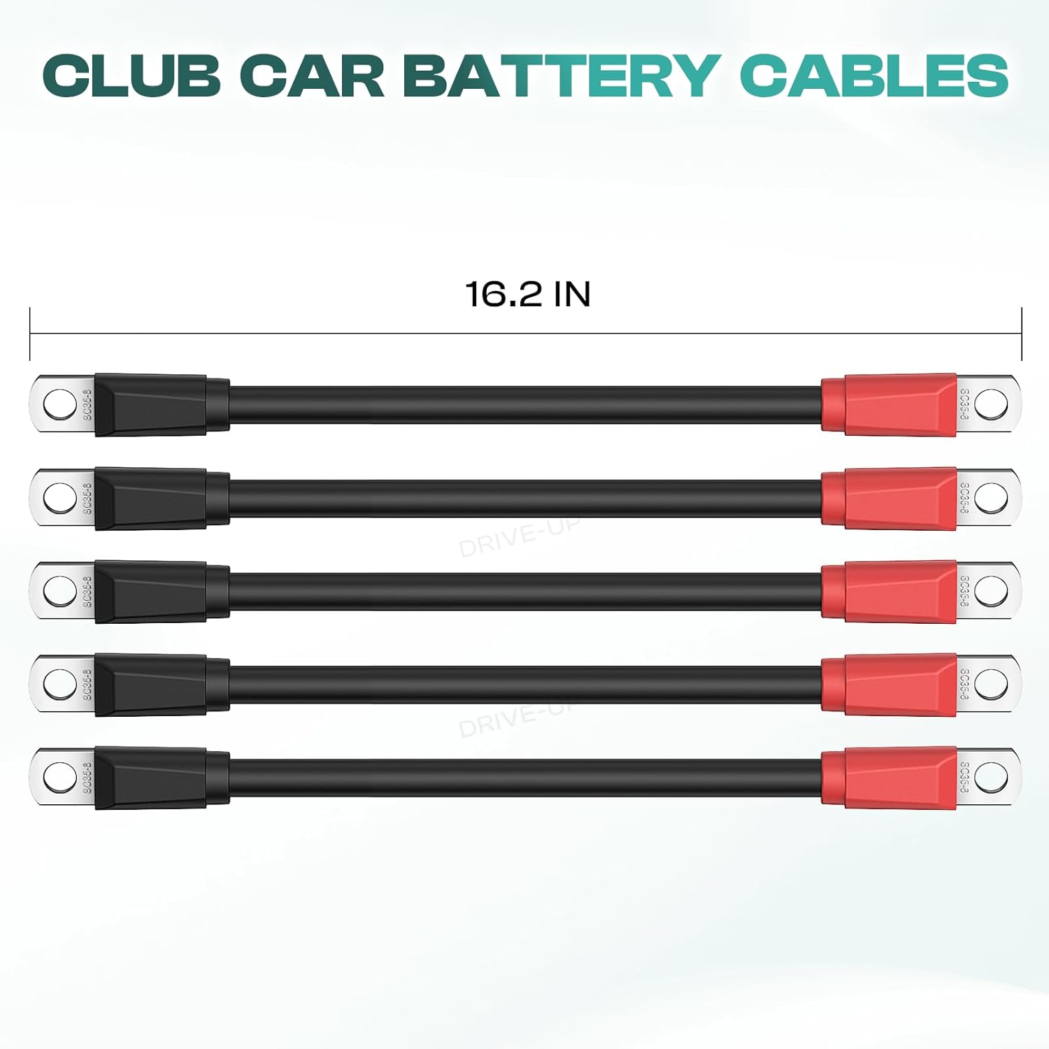 Club Car DS Battery Cables, Golf Cart Cables for 1995-Up Carts 48V 4 Gauge (Set of 5) — image 6