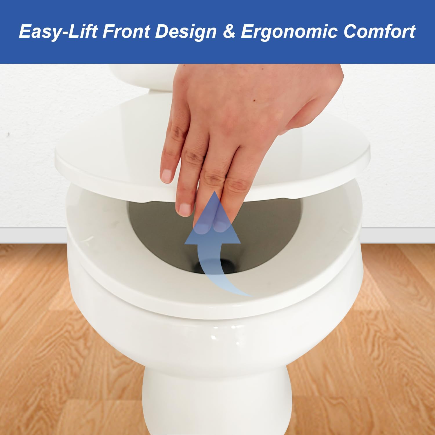 Round Toilet Seat, Standard 16.5” Slow/Soft Close Round Toilet Seat for Round Toilets, No-Slam Quiet-Close Lid, Easy-to-Install, White, Durable Never-Loosen — image 4