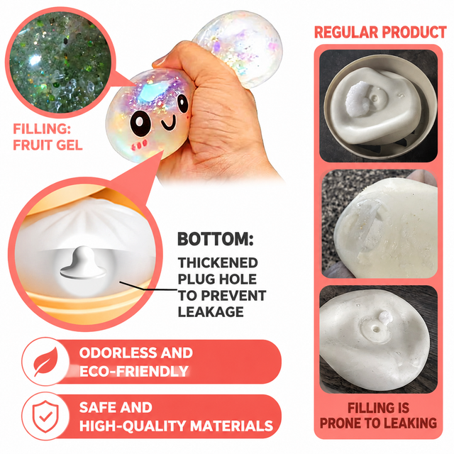 Realistic Steamed Bun Squishy Stress Relief Toy with Steamer Basket - Gold Glitter TPR Slow Rebound Squeeze Fidget for Adults โ image 6