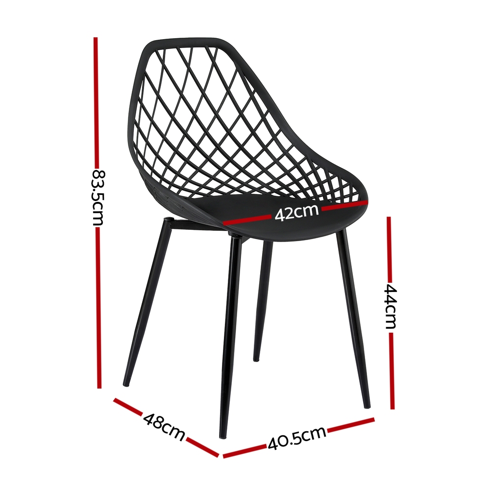 Gardeon 4PC Outdoor Dining Chairs PP Lounge Chair Patio Garden Furniture Black — image 2