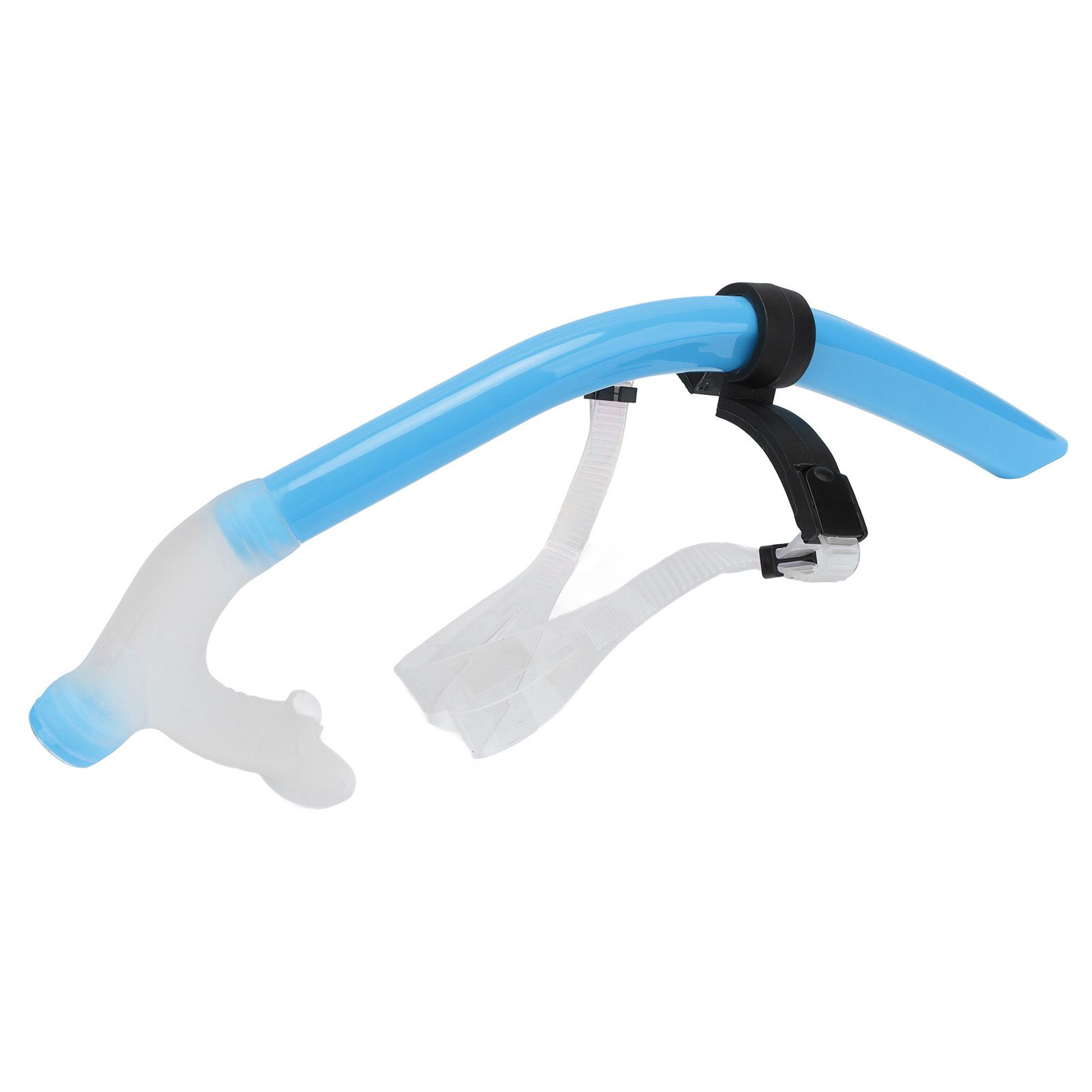 Swimming Snorkel Reduced Drag Silicone Swimming Breathing Tube with Adjustable Head Brace for Snorkeling Diving Sky Blue โ image 4