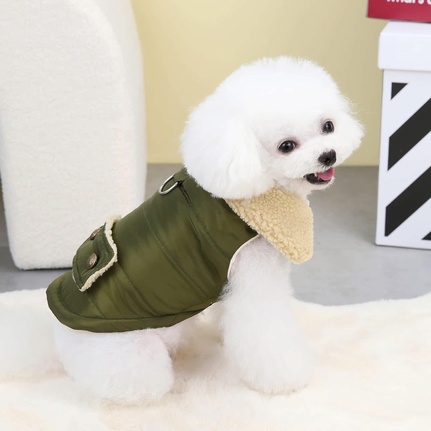 Winter Dog Coat Warm Padded Military Green XXL Size Dog Jacket for Cold Weather โ image 4