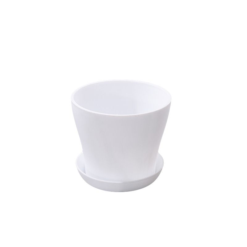 5 Pack Plastic Flower Pot Indoor Outdoor Modern Decorative Plant Pots with Drainage Hole and Tray for Office Desk Home Garden