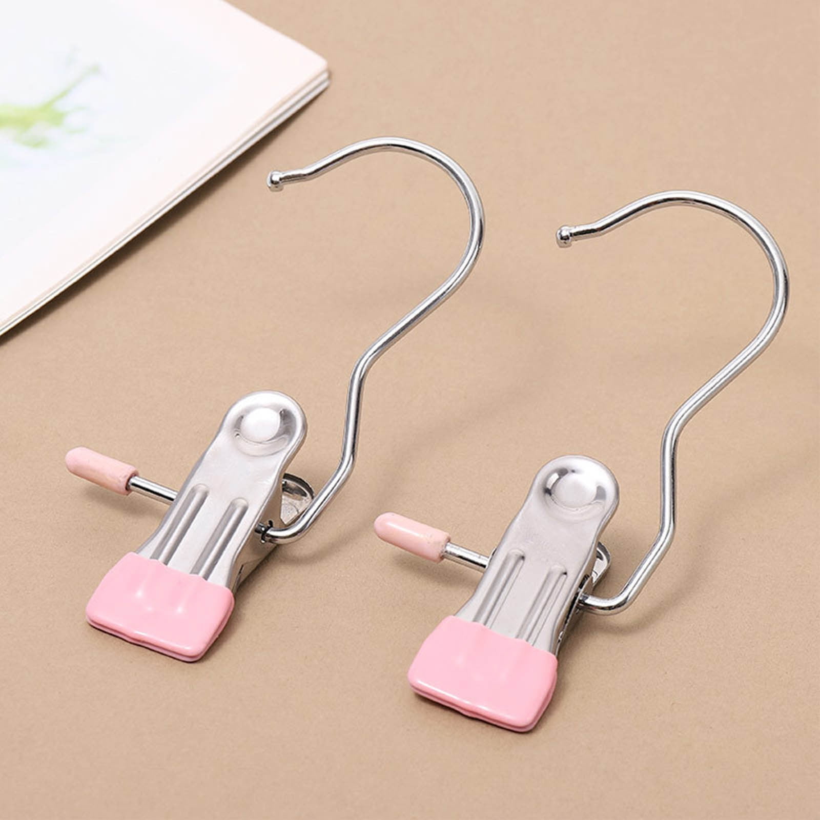 15 Pack Clothes Pins, Hanger Hooks, Stainless Steel Laundry Clips, Travel Hangers, Towel Clips, Legging Organizer for Closet Hanging, Space, Silver ā image 3