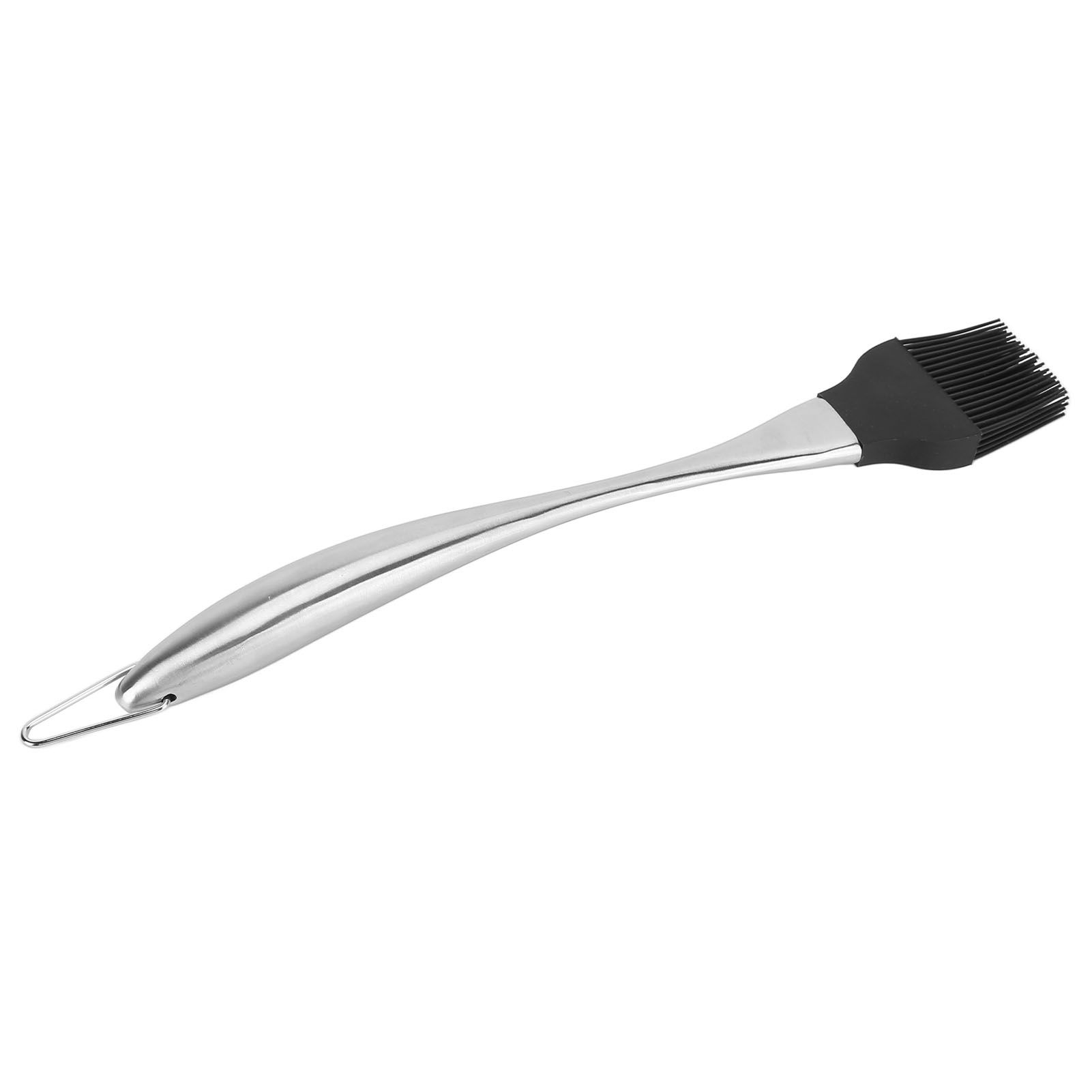 Silicone Brush Stainless Steel Handle High Temperature Resistant Kitchen Baking Barbecue Sauce Oil BrushCurved Handle Large Black — image 5