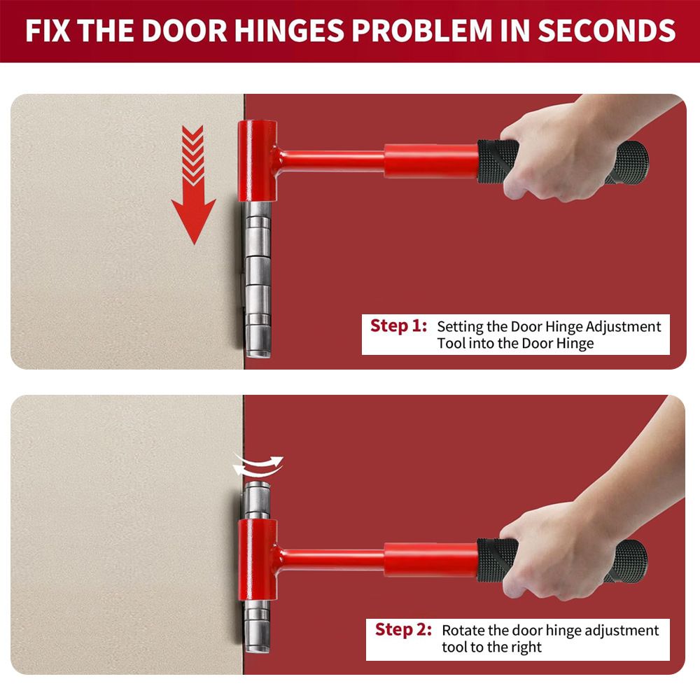 4 in 1 Door Hinge Adjustment Wrench Set - Heavy Duty Hinge Bender Tool with 14, 19, 23 and 25 mm Heads, Comfort Grip and Storage Pouch for Door โ image 6