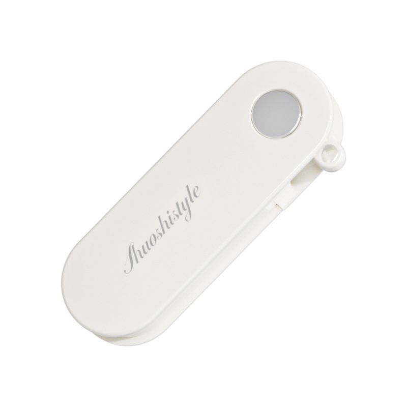 White Portable Folding Fruit Peeler - Stainless Steel Blade, ABS and PP Handle - Compact 9cm Design, Travel Friendly Kitchen Tool for Camping and